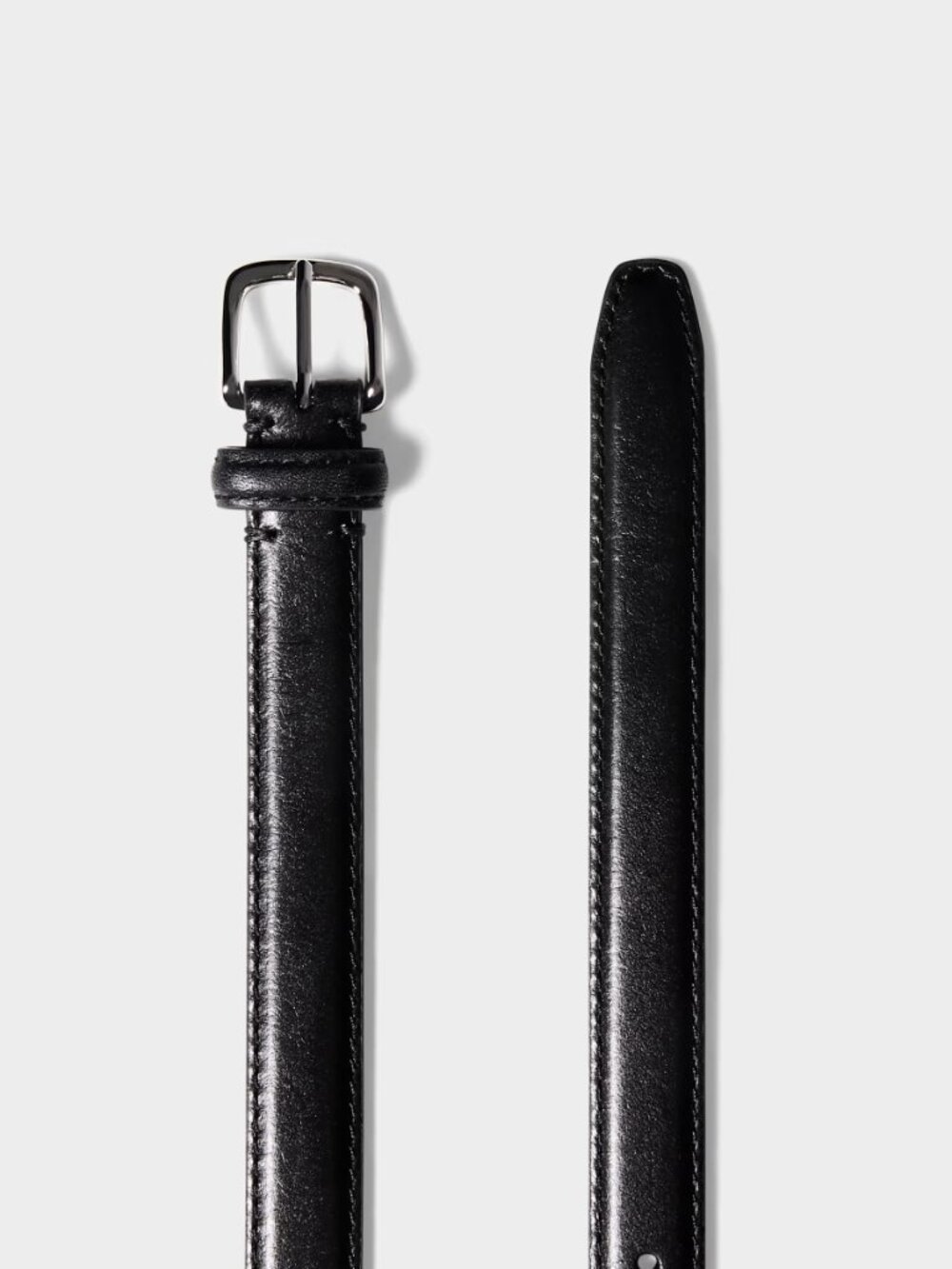 Aritzia Essential Solid Brass Leather Slim Belt